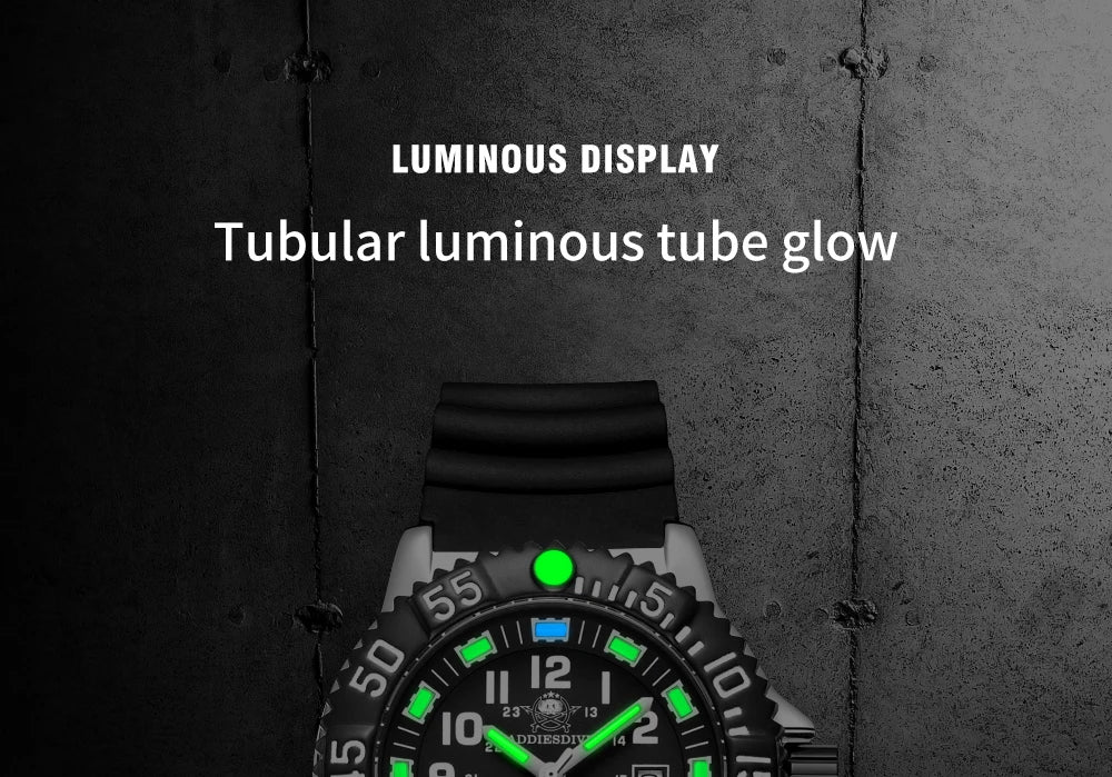 Addies Dive New Men Watch 316L Stainless Steel Strap Black Dial 50m Waterproof Watch Luminous Hand 51mm Alloy Case Sports Watch