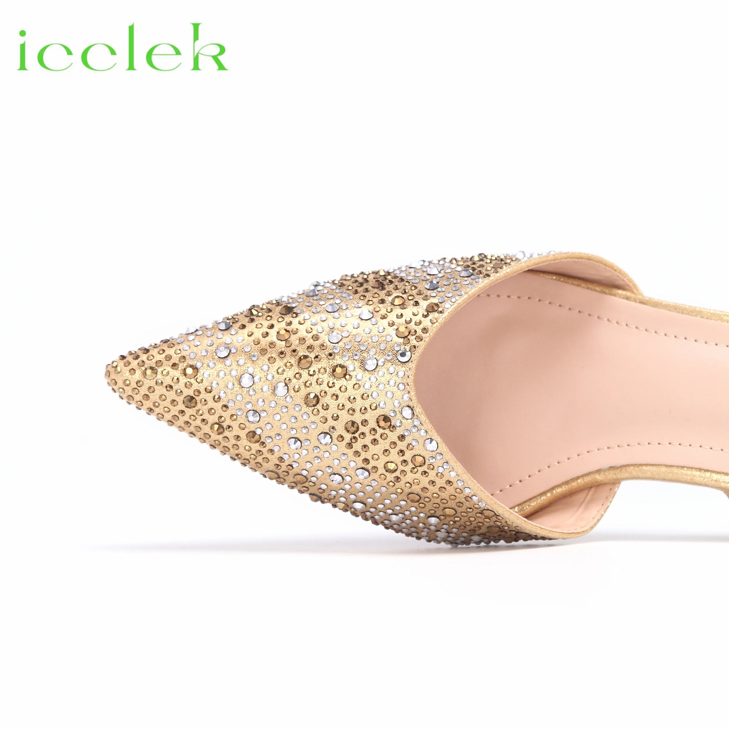 Teal Color Comfortable Thin Heels Pointed Toe Ladies Shoes Matching Bag Set For Party Women in Summer