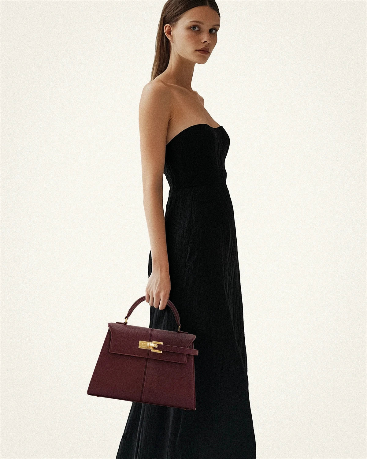 JW PEI Women's Handbag Elise Designer Fashion 2025 New Burgundy Handbag Large Square Crossbody Bag High-end Women's Bag