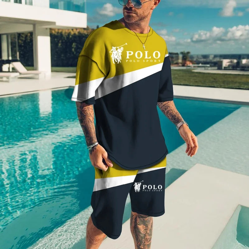 Stripe 2024 Summer Luxury Big Brand Stripe 3D Digital Printing Men's Suit Fashion Casual Wear Unisex Breathable Comfortable Men